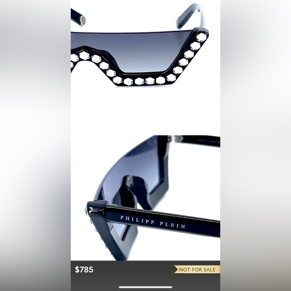 🏆PHILIPP PLEIN Sunglasses Plein Crystal Lux SPP031S Col.0700‼️ - Picture 15 of 16